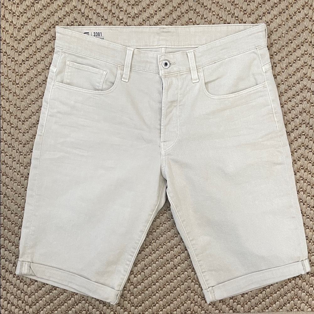 G-Star Raw - Classic Straight Jean Shorts - Cream Neutral - 32